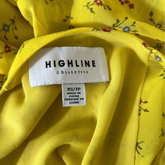 Highline Collective yellow floral print blouse, extra small - Picture 6 of 8